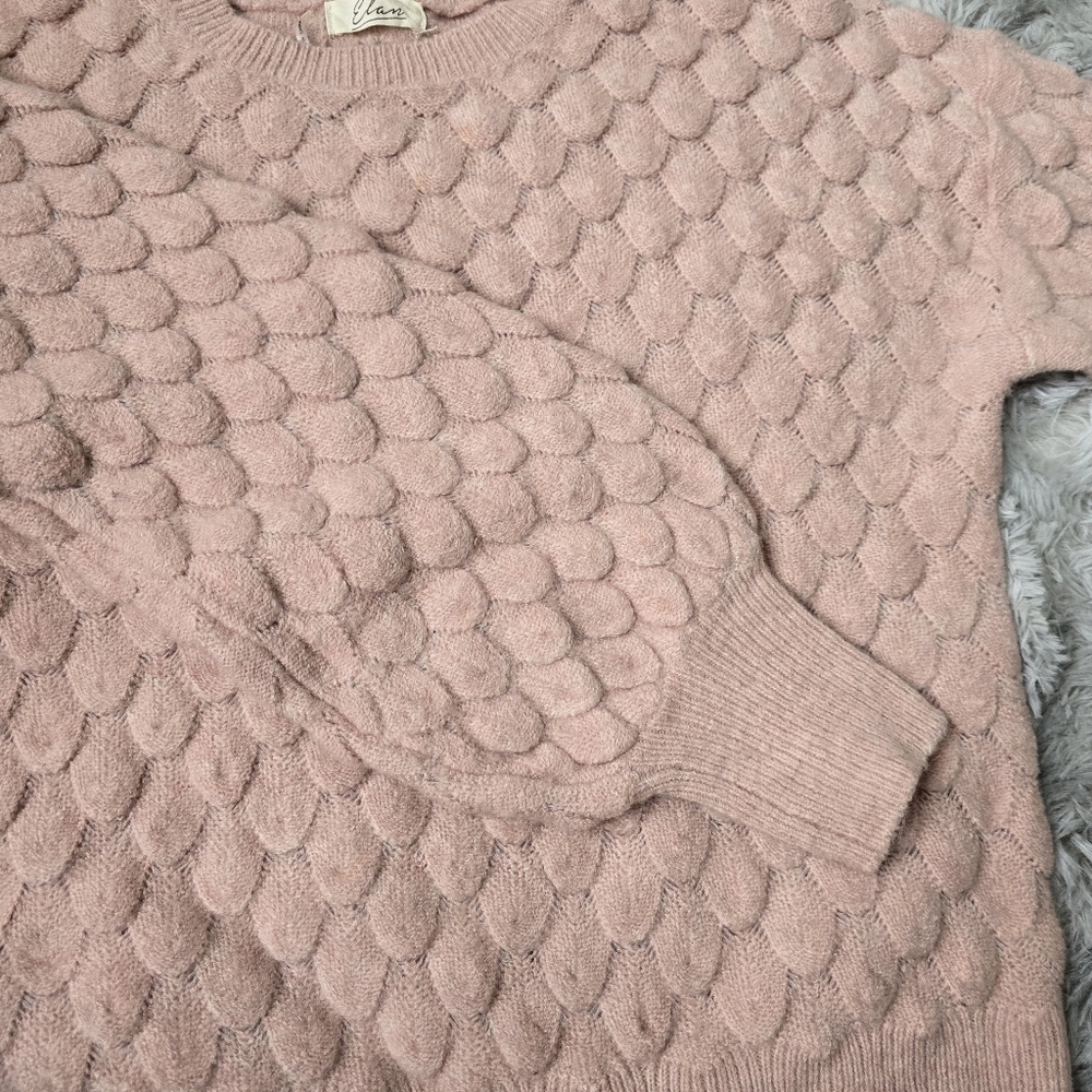 Elan Pink Textured Women's Sweater M - Picture 5 of 8